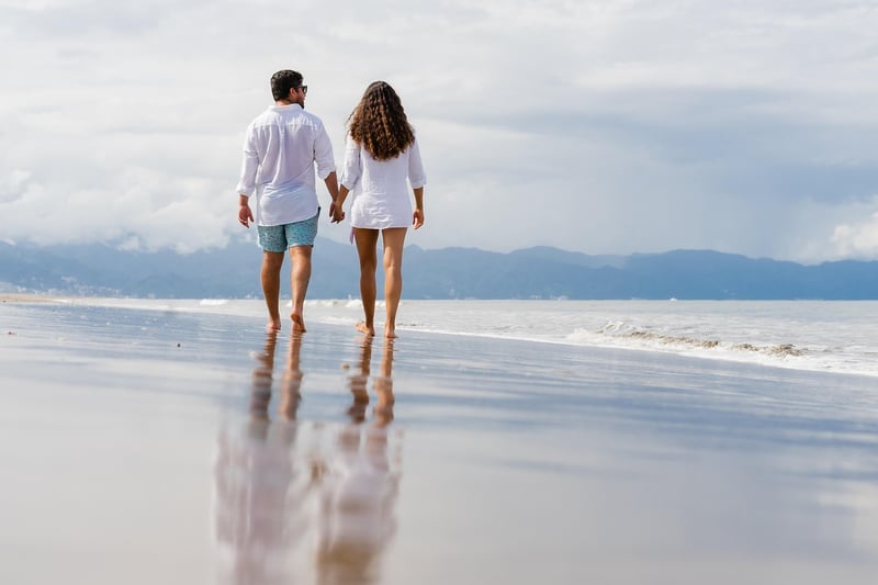 Couple Walking Together at Twilight